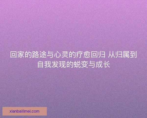 回家的路途与心灵的疗愈回归 从归属到自我发现的蜕变与成长