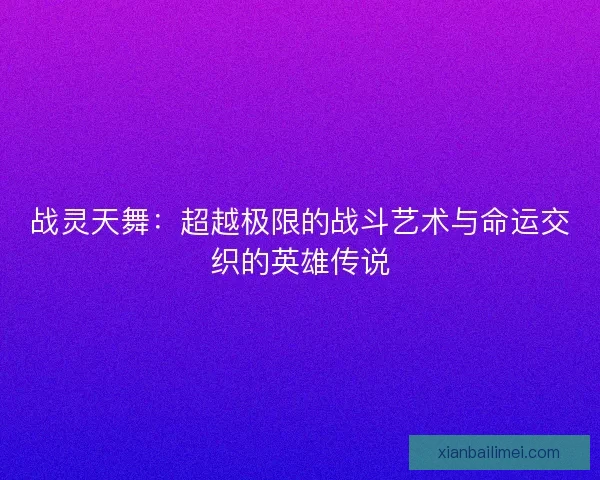 战灵天舞：超越极限的战斗艺术与命运交织的英雄传说