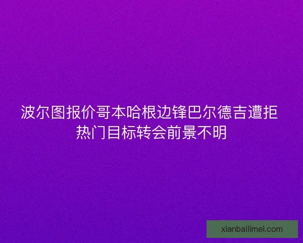 波尔图报价哥本哈根边锋巴尔德吉遭拒 热门目标转会前景不明 波尔图报价哥本哈根边锋巴尔德吉遭拒 热门目标转会前景不明