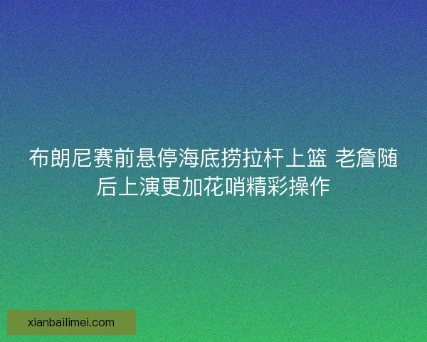 布朗尼赛前悬停海底捞拉杆上篮 老詹随后上演更加花哨精彩操作 布朗尼赛前悬停海底捞拉杆上篮 老詹随后上演更加花哨精彩操作