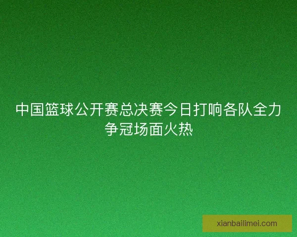 中国篮球公开赛总决赛今日打响各队全力争冠场面火热